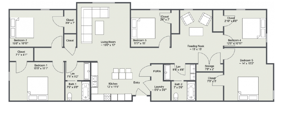 Five Bedroom Floor Plan 3